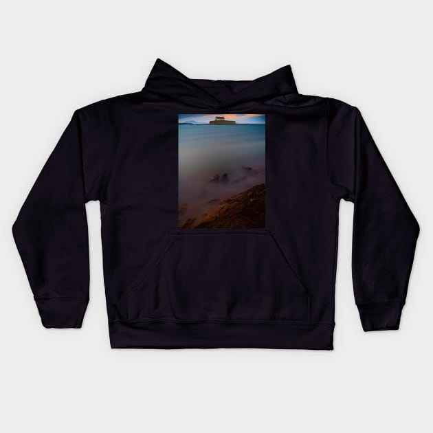 THE ROCKY COASTAL SHORE OF ST. CWYFAN Kids Hoodie by dumbodancer